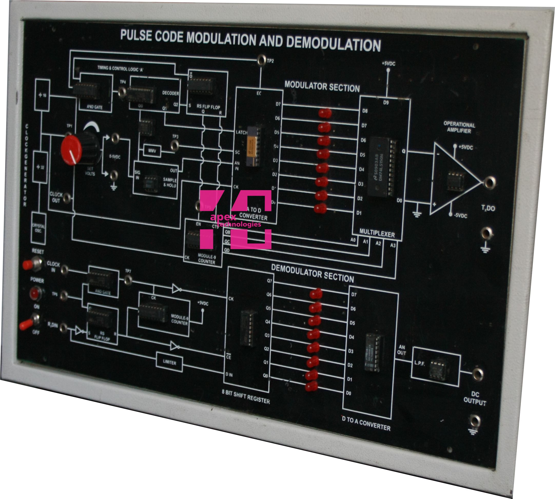 Pulse Code Modulation & Demodulation Trainer Kit